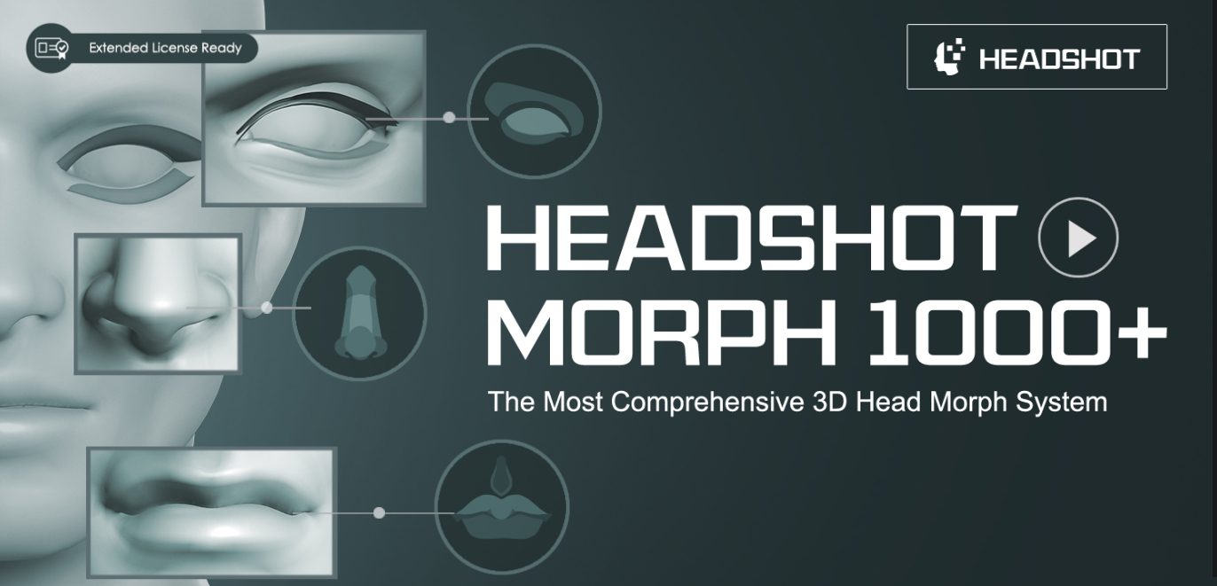 Character Creator Essential HeadShot Morph 1000 For CC3 CC4 Iclone Cc